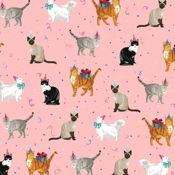 Gift Wrap - Festive Felines (Recycled Fiber) - Mac Paper Supply