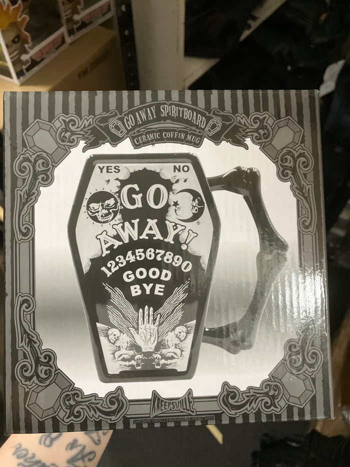 front of box on display