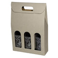 Grigio - 3 Bottle Carrier - Gray Groove 10-5/8 x 3-1/2 x 15     30/cs - Mac Paper Supply