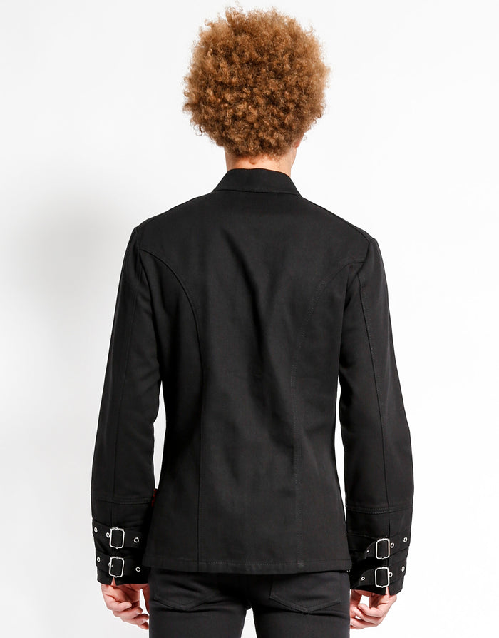 model showing back of jacket