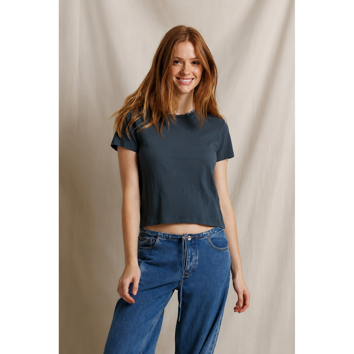 Harley Cotton Boxy Crewneck Tee in Turbulence