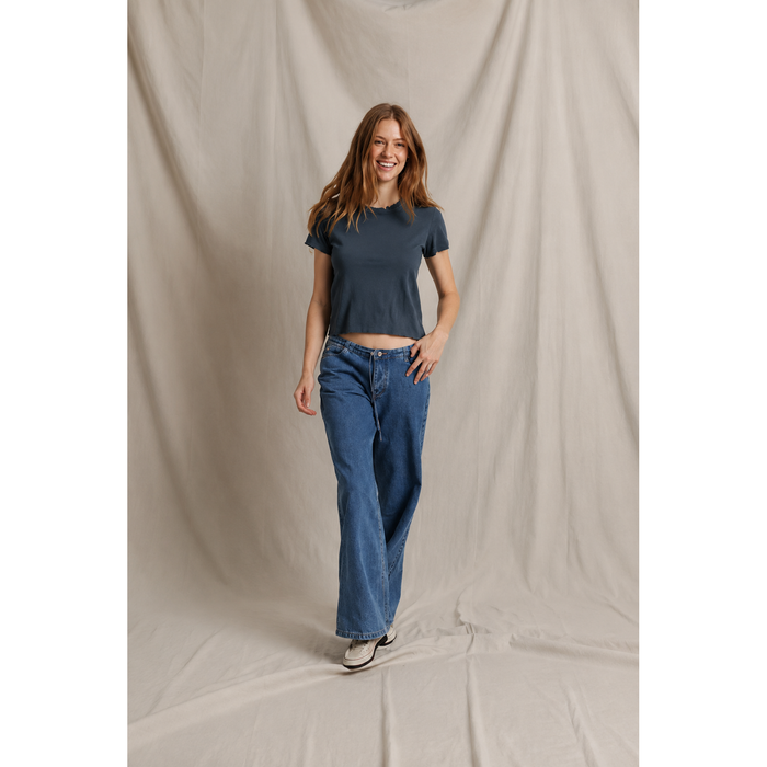 Harley Cotton Boxy Crewneck Tee in Turbulence