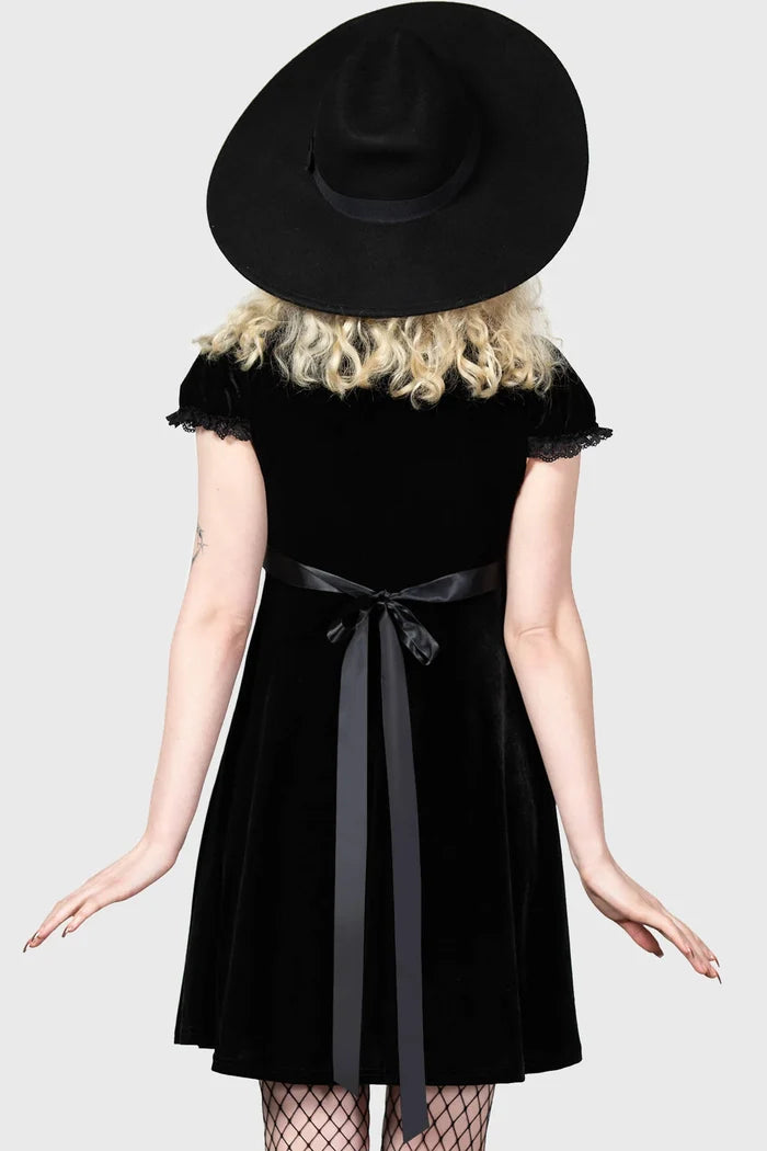 model showing back of dress