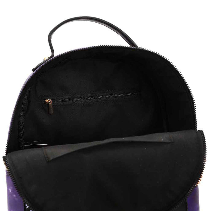 inside of backpack on display