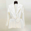 Hollowed Wedding Pantsuit with Pearls Event Set Formal Suits