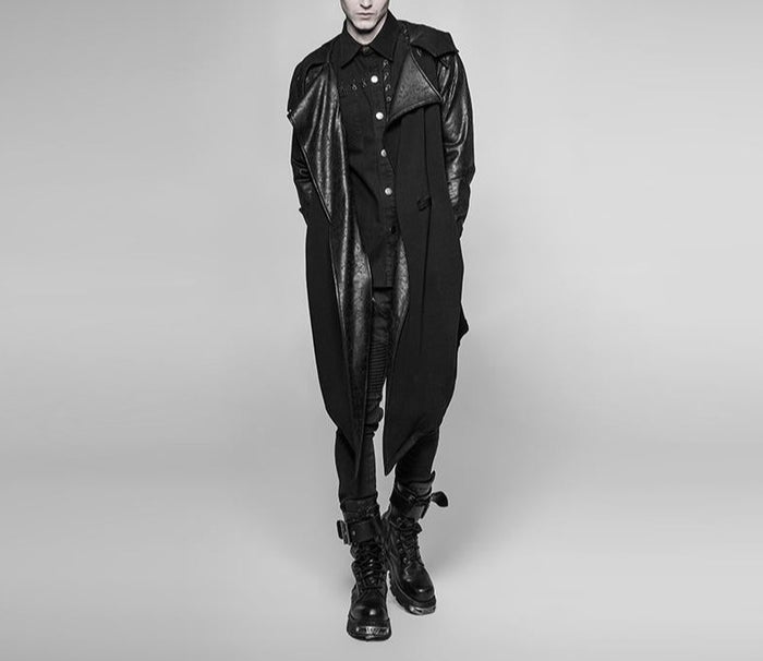 model showing front of coat, open