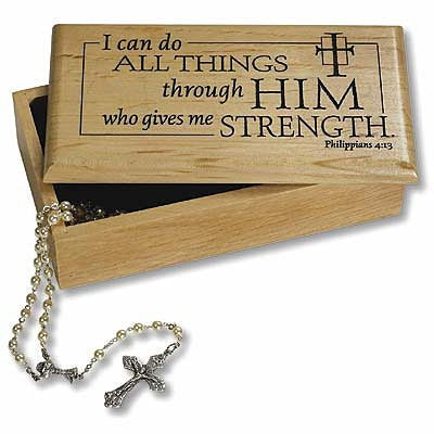 "I Can Do All Things..." Wood Keepsake Box