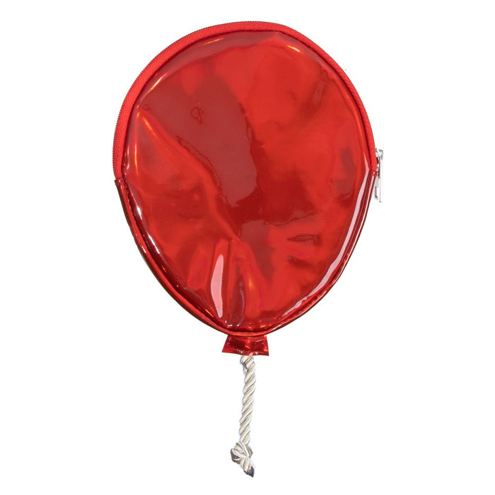 backside of red balloon shaped coin purse