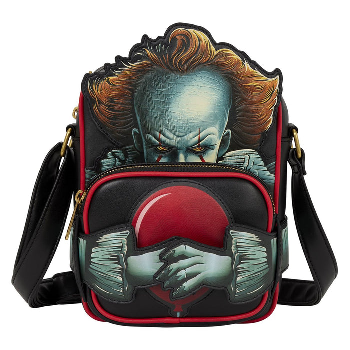 front of backpack on display with white background