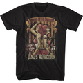 black unisex jane's addiction shirt with text on the top that reads "theatre of the escapists" tour flyer graphic in the middle, and logo on bottom. text on the sides read "washington, dc at 9.30 club. december 28"