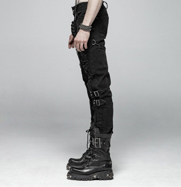 model showing side of pants