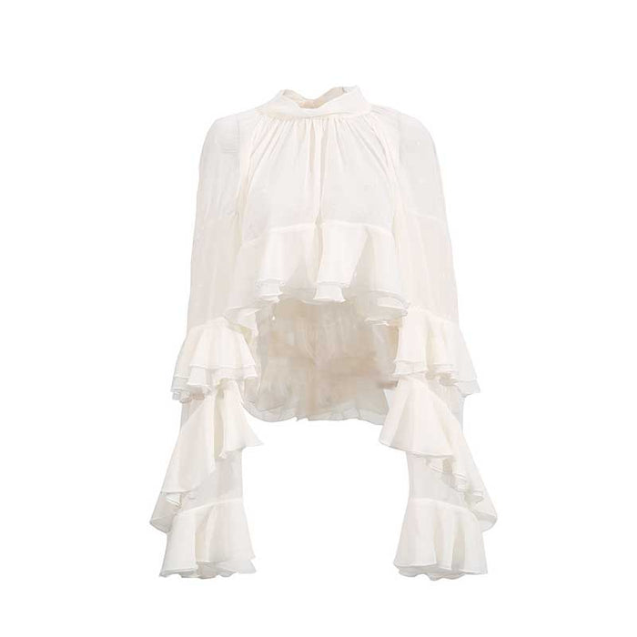 Layered Ruffle Chiffon Blouse –  Women’s Top with Flouncy Details