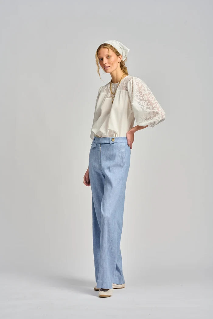 LE FILET LACE TOP in Antique White from Le Stripe