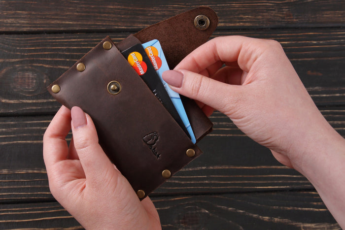 Leather cardholder Brown maxi