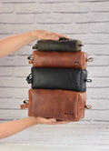 Leather toiletry bag 4 sizes