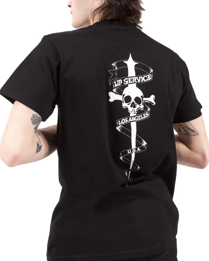 model showing back of shirt