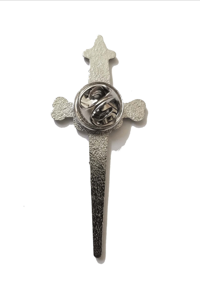 back of dagger pin on display