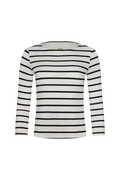 L'Agence Lucille Boatneck Top in ivory and black stripe