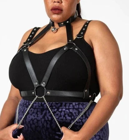 model showing front of harness