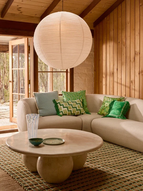 MARTINE MINI GREEN CUSHION in LEA BLUE from Bonnie and Neil
