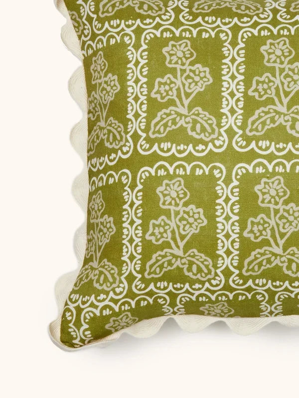 MARTINE OLIVE CUSHION in 60cmx40cm from Bonnie and Neil