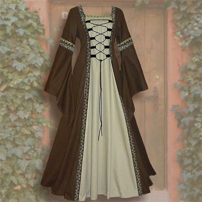 Medieval Court Long Dress Halloween Cosplay Costume 19042