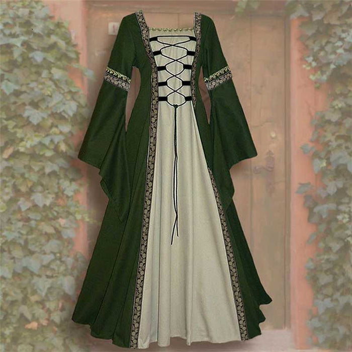 Medieval Court Long Dress Halloween Cosplay Costume 19042