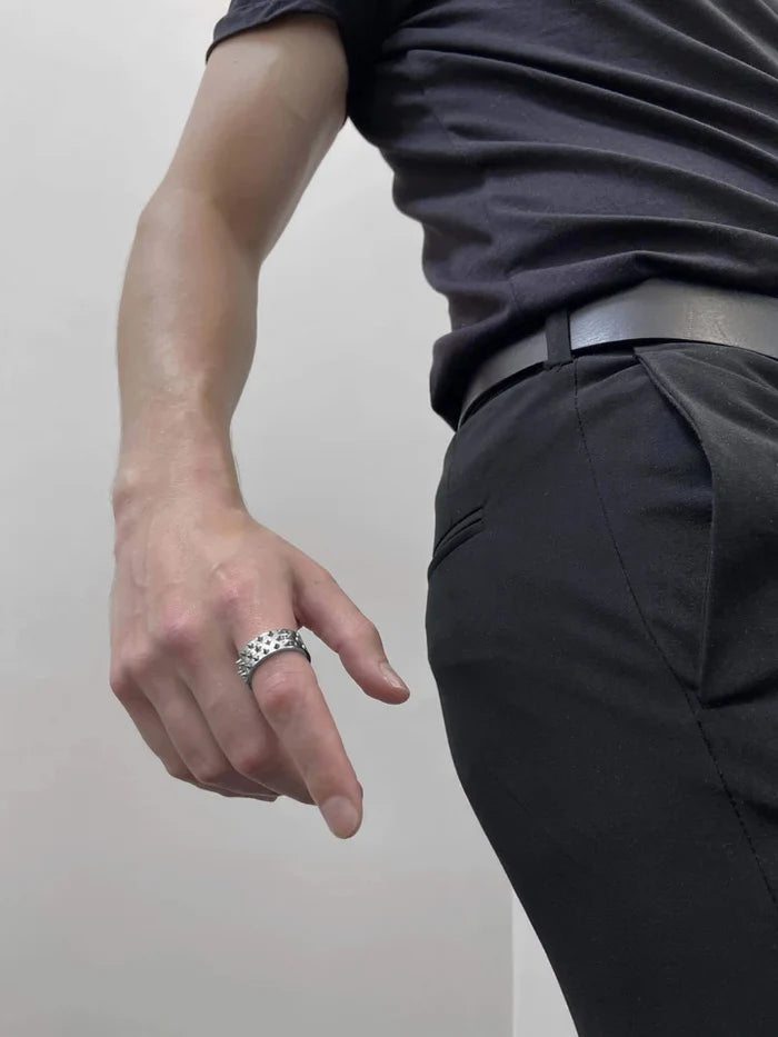 model wearing ring
