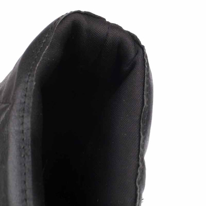 Inside view of sd-hk mid-calf western boots chunky heel showcasing the lining and stitching details