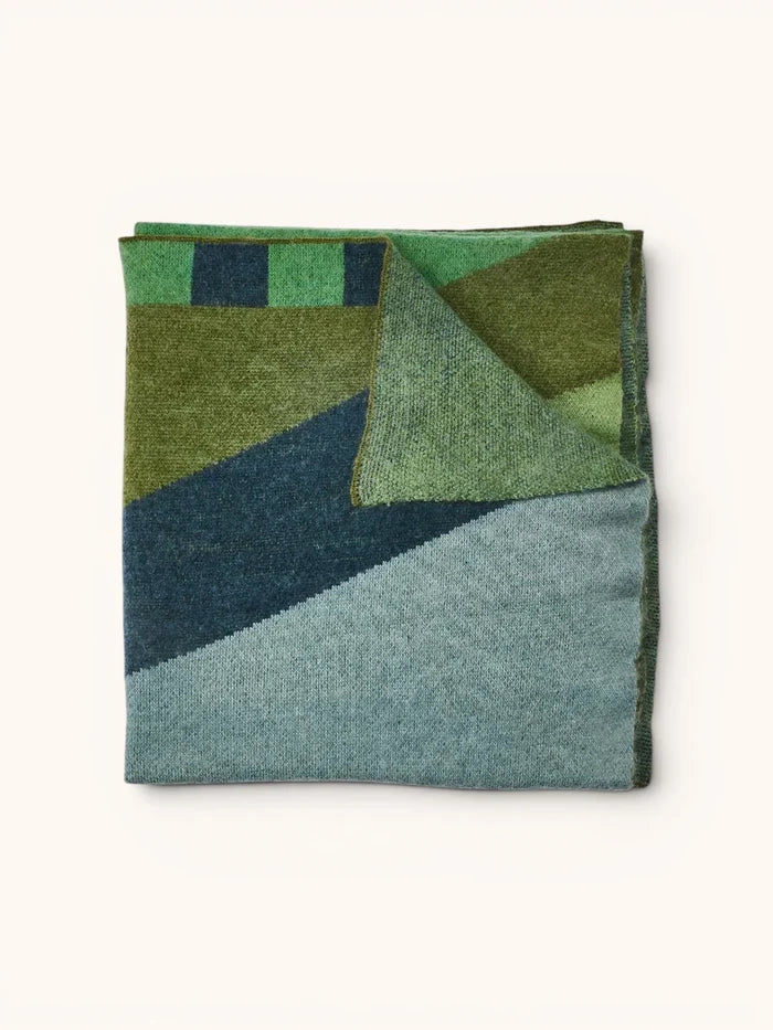 MOHAIR GEOMETRIC THROW in Green from Bonnie and Neil