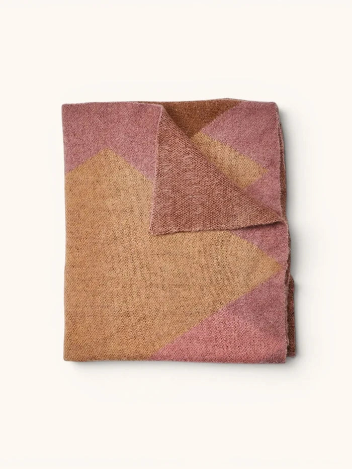 MOHAIR GEOMETRIC THROW in Pink from Bonnie and Neil