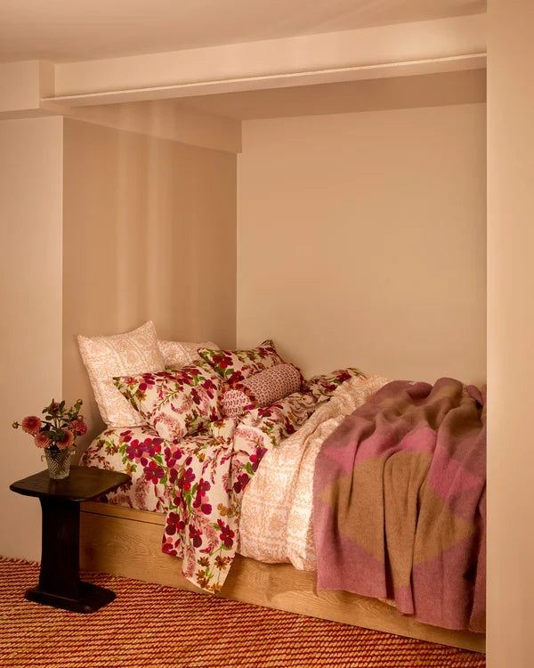 MOHAIR GEOMETRIC THROW in Pink from Bonnie and Neil