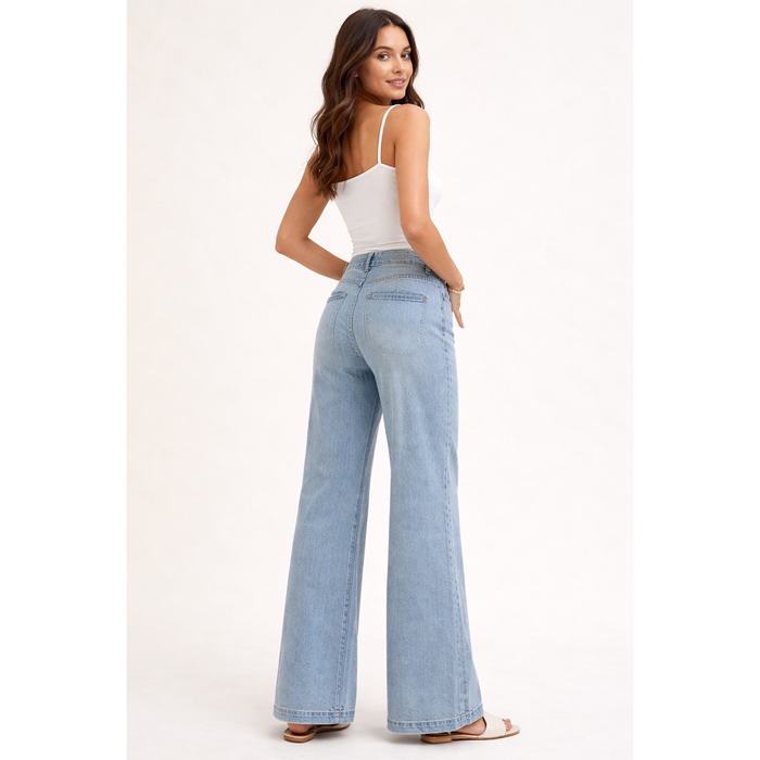 Morrison Denim Confidant Mid Rise Trouser Jean in Fade Into You - Romantiques