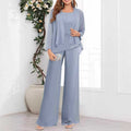 Mother of The Bride Pant Suit Wedding Elegant 3 Pieces Set Formal Suit