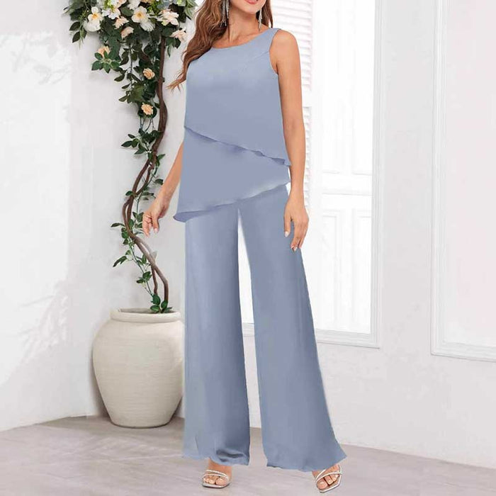 Mother of The Bride Pant Suit Wedding Elegant 3 Pieces Set Formal Suit
