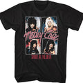 black unisex motley crue shirt with logo and shout at the devil album cover art and text that reads "shout at the devil"