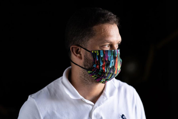 model wearing mask