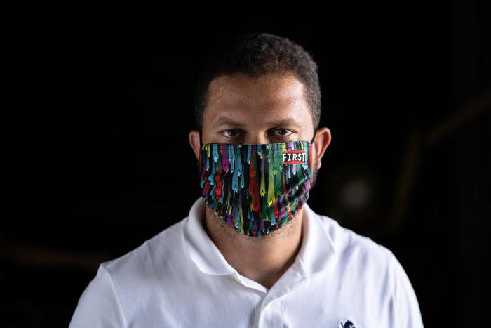 Multi-Colored Falling Stars Face Mask