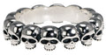 925 Sterling silver band ring with multi-skull design.