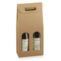 Natural Kraft - 2 Bottle Carrier - Smooth Finish 7 x 3-1/2 x 15     30/cs - Mac Paper Supply