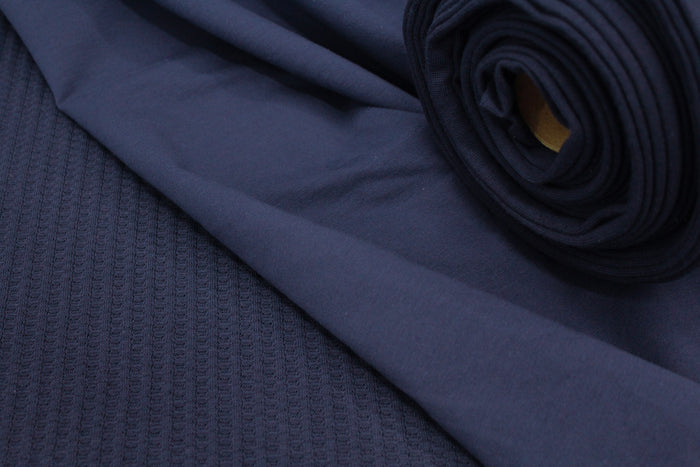 Navy Waffle Knit BIG
