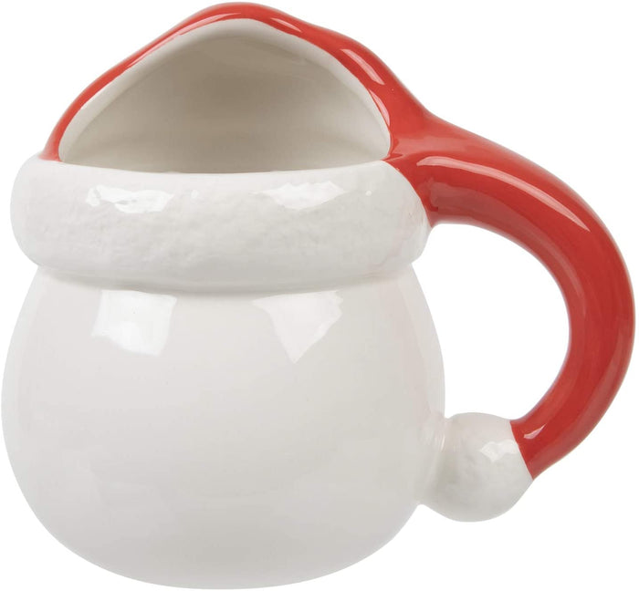 jack skellington head with santa hat on ceramic sculpted mug