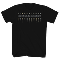 Black t-shirt with 'nine inch nails: the downward spiral' design on a white background