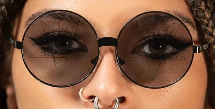 model showing front of glasses