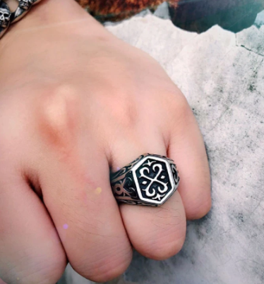 model wearing ring