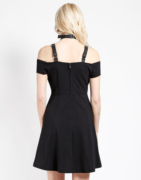 model showing back of dress