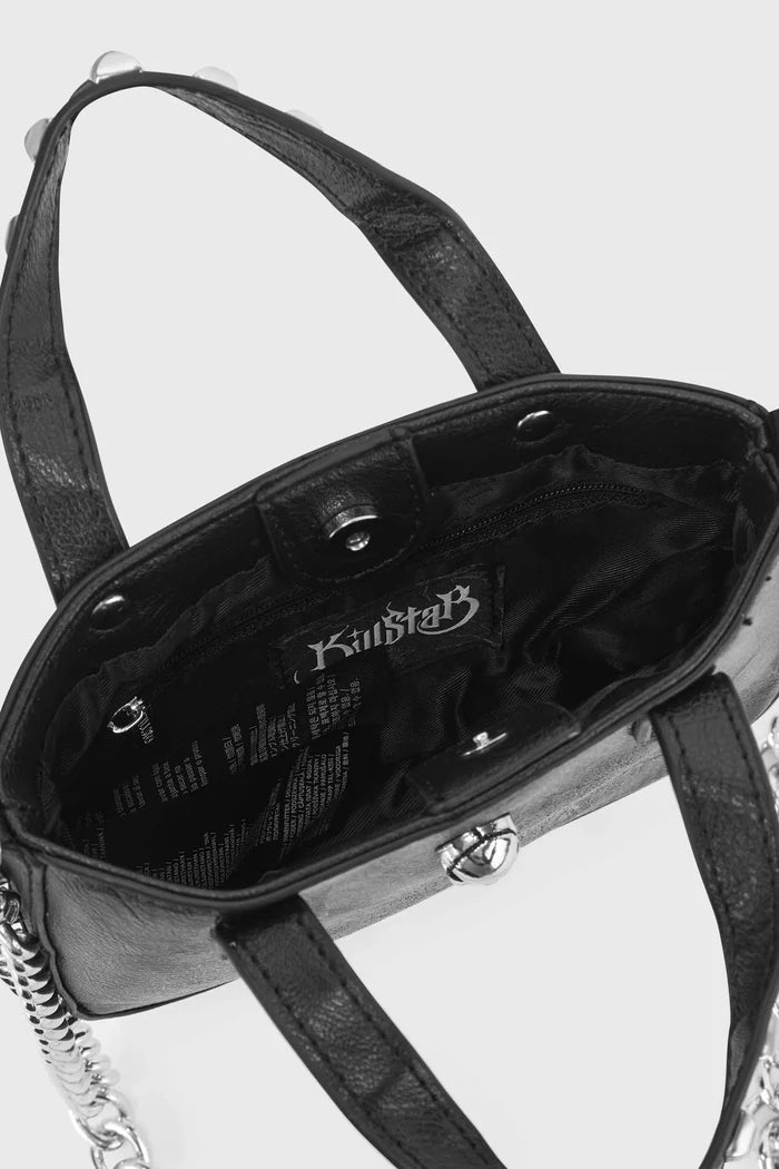 inside of bag on display
