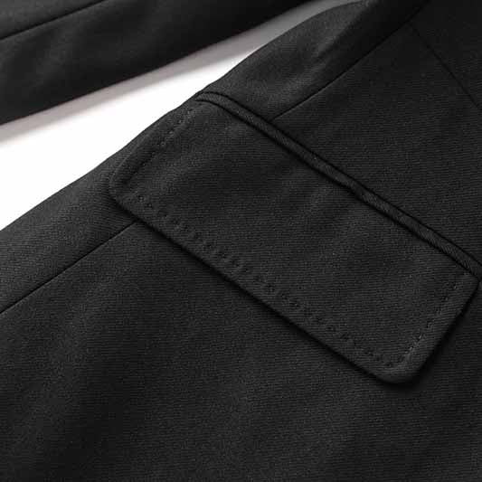 One Button Black Pantsuit Fitted Blazer + Mid-High Rise Trousers Pantsuit Suit Formal Wear
