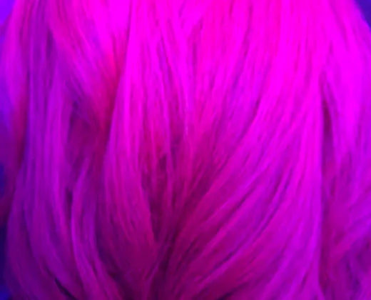 model showing hair dye in hair