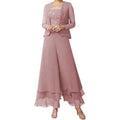 Pantsuits Lace Mother of The Bride Jumpsuits Chiffon Wedding Guest Outfit